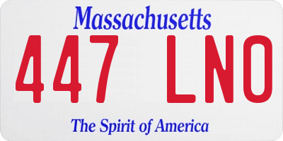 MA license plate 447LN0