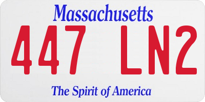MA license plate 447LN2