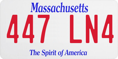 MA license plate 447LN4