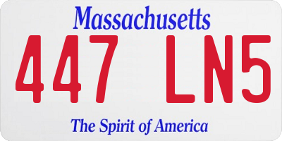 MA license plate 447LN5