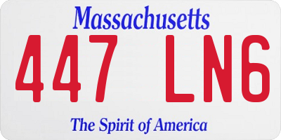 MA license plate 447LN6