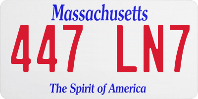 MA license plate 447LN7