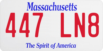 MA license plate 447LN8