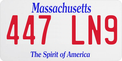 MA license plate 447LN9