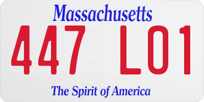 MA license plate 447LO1