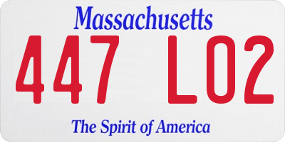 MA license plate 447LO2