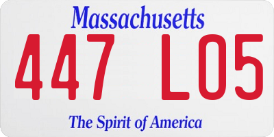 MA license plate 447LO5