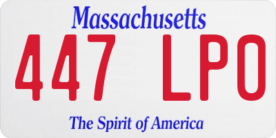 MA license plate 447LP0