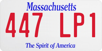 MA license plate 447LP1
