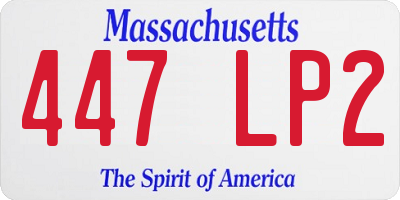 MA license plate 447LP2