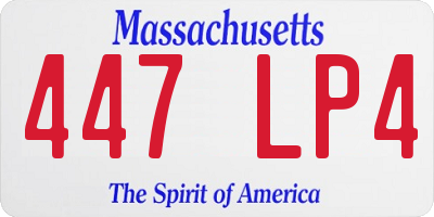 MA license plate 447LP4