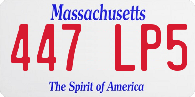 MA license plate 447LP5