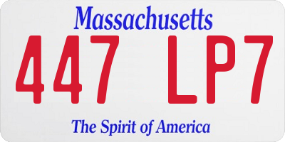 MA license plate 447LP7