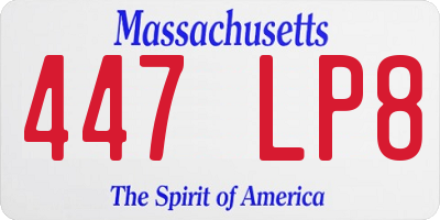 MA license plate 447LP8