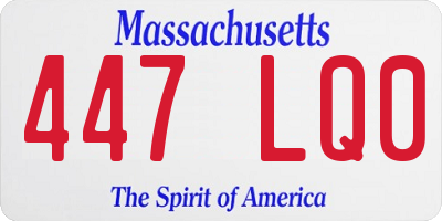 MA license plate 447LQ0
