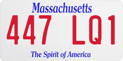 MA license plate 447LQ1