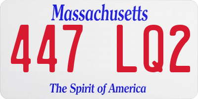 MA license plate 447LQ2