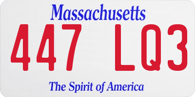 MA license plate 447LQ3