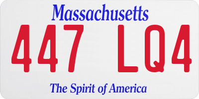 MA license plate 447LQ4