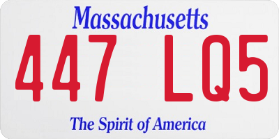 MA license plate 447LQ5