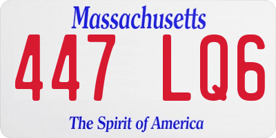 MA license plate 447LQ6