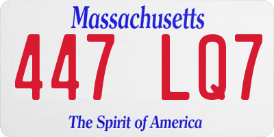 MA license plate 447LQ7
