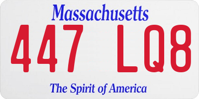 MA license plate 447LQ8