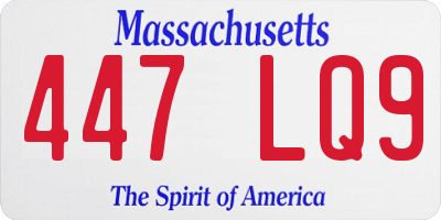 MA license plate 447LQ9