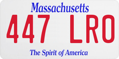 MA license plate 447LR0