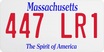 MA license plate 447LR1