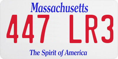 MA license plate 447LR3