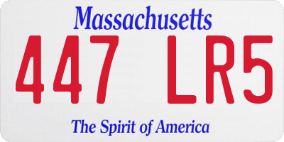 MA license plate 447LR5