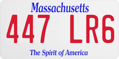 MA license plate 447LR6