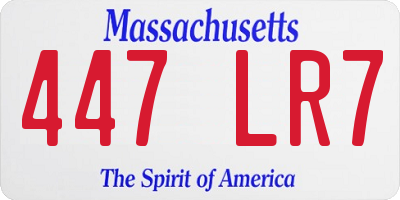 MA license plate 447LR7