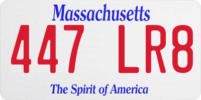 MA license plate 447LR8