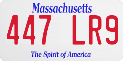 MA license plate 447LR9