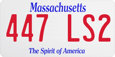 MA license plate 447LS2