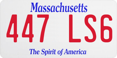 MA license plate 447LS6