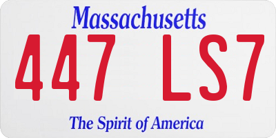 MA license plate 447LS7