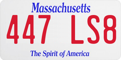 MA license plate 447LS8