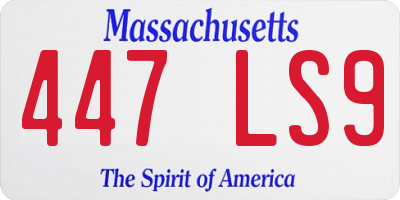 MA license plate 447LS9