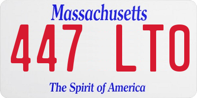 MA license plate 447LT0