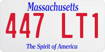 MA license plate 447LT1