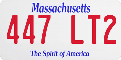 MA license plate 447LT2