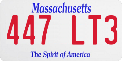MA license plate 447LT3