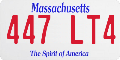 MA license plate 447LT4