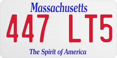 MA license plate 447LT5