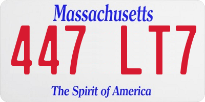 MA license plate 447LT7