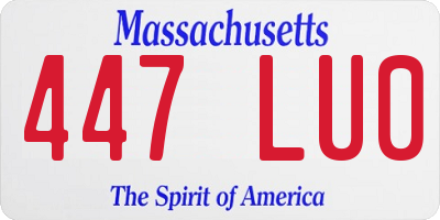 MA license plate 447LU0