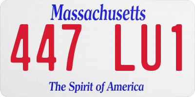 MA license plate 447LU1